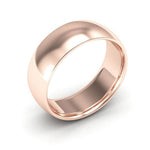 14K Rose Gold 7mm half round comfort fit wedding band - DELLAFORA