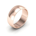 14K Rose Gold 7mm half round wedding band - DELLAFORA