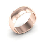 14K Rose Gold 7mm half round wedding band - DELLAFORA