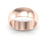 14K Rose Gold 7mm half round wedding band - DELLAFORA