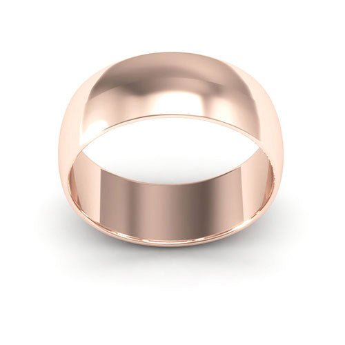14K Rose Gold 7mm half round wedding band - DELLAFORA