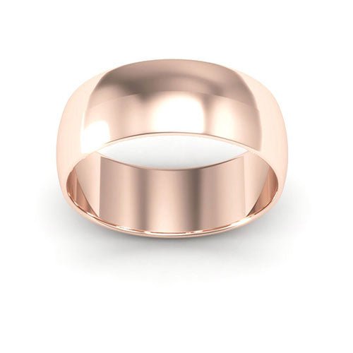 14K Rose Gold 7mm half round wedding band - DELLAFORA