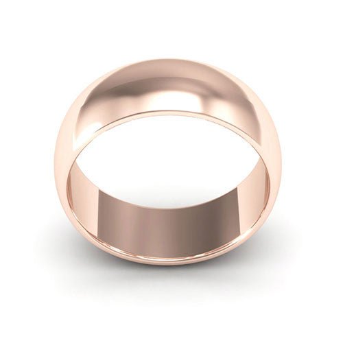 14K Rose Gold 7mm half round wedding band - DELLAFORA