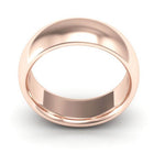 14K Rose Gold 7mm heavy weight half round comfort fit wedding band - DELLAFORA