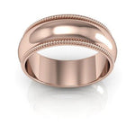 14K Rose Gold 7mm milgrain wedding band - DELLAFORA