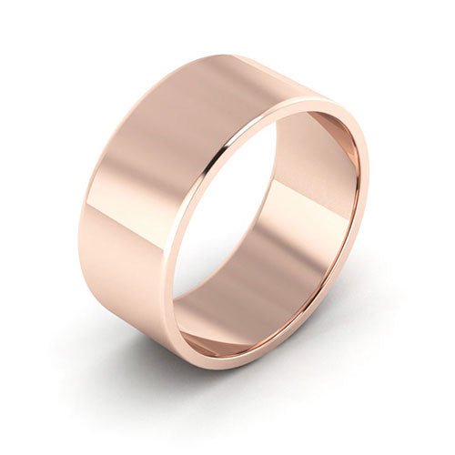 14K Rose Gold 8mm flat wedding band - DELLAFORA