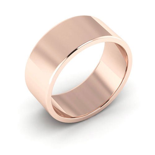 14K Rose Gold 8mm flat wedding band - DELLAFORA