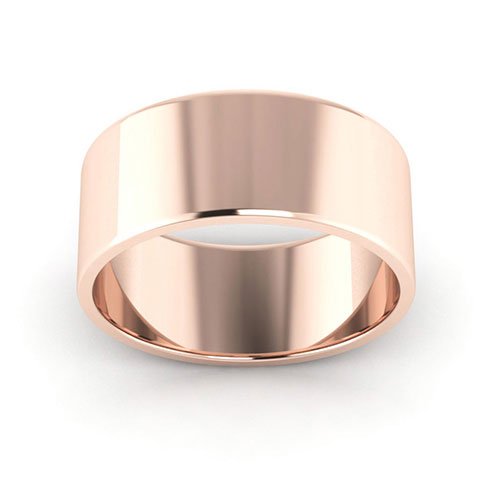 14K Rose Gold 8mm flat wedding band - DELLAFORA