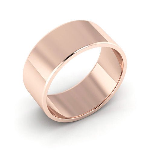 14K Rose Gold 8mm flat wedding band - DELLAFORA