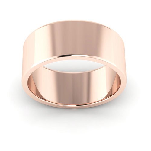 14K Rose Gold 8mm flat wedding band - DELLAFORA