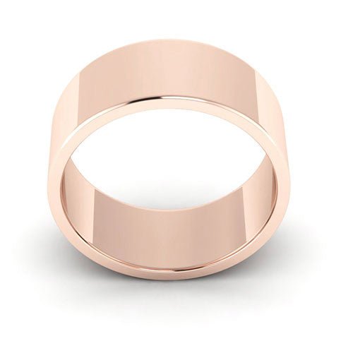 14K Rose Gold 8mm flat wedding band - DELLAFORA