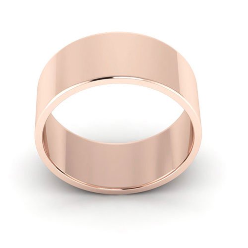 14K Rose Gold 8mm flat wedding band - DELLAFORA