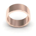 14K Rose Gold 8mm heavy weight flat wedding band - DELLAFORA