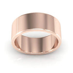 14K Rose Gold 8mm heavy weight flat wedding band - DELLAFORA