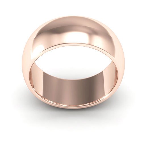 14K Rose Gold 8mm heavy weight half round wedding band - DELLAFORA