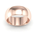 14K Rose Gold 8mm heavy weight half round wedding band - DELLAFORA