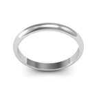 14K White Gold 2.5mm heavy weight half round wedding band - DELLAFORA