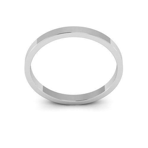 14K White Gold 2mm flat wedding band - DELLAFORA