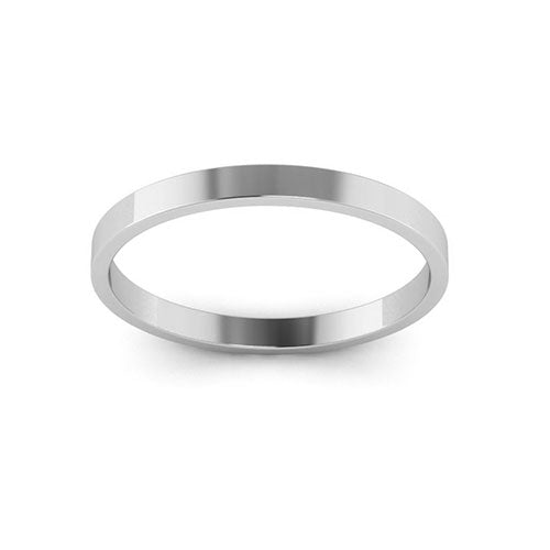 14K White Gold 2mm flat wedding band - DELLAFORA