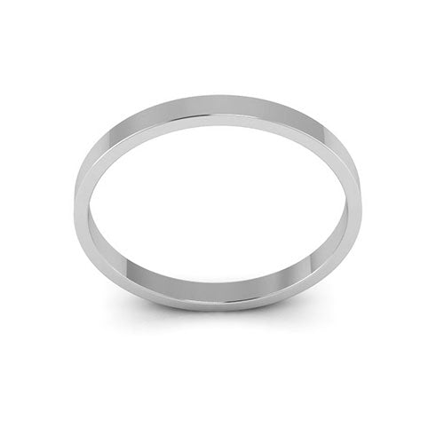 14K White Gold 2mm flat wedding band - DELLAFORA