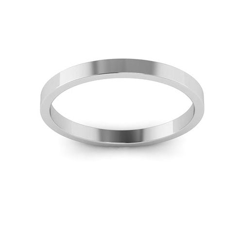 14K White Gold 2mm flat wedding band - DELLAFORA