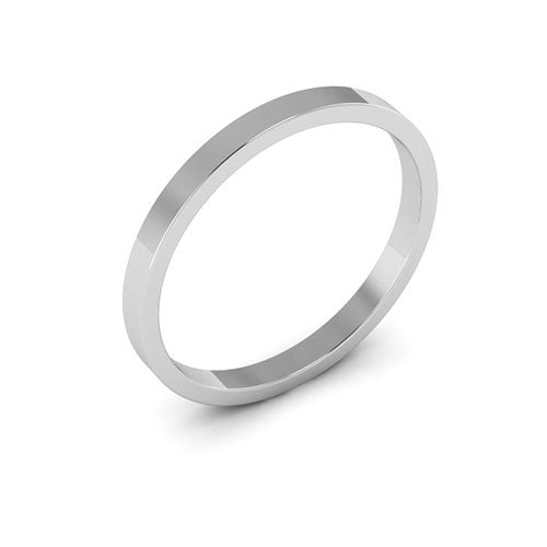 14K White Gold 2mm flat wedding band - DELLAFORA