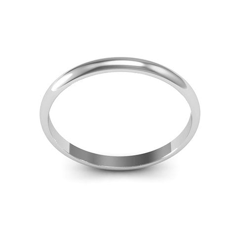 14K White Gold 2mm half round wedding band - DELLAFORA