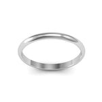14K White Gold 2mm half round wedding band - DELLAFORA