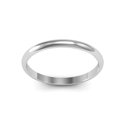 14K White Gold 2mm half round wedding band - DELLAFORA