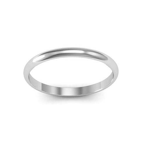 14K White Gold 2mm half round wedding band - DELLAFORA