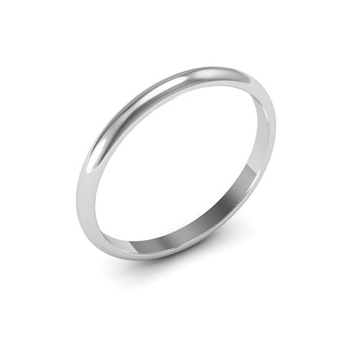 14K White Gold 2mm half round wedding band - DELLAFORA