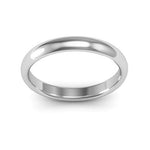 14K White Gold 3mm half round comfort fit wedding band - DELLAFORA