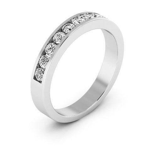 14K White gold 4mm channel set women's 0.55 carats diamond wedding band. - DELLAFORA