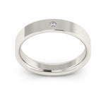 14K White Gold 4mm flat comfort fit diamond wedding band - DELLAFORA