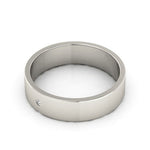 14K White Gold 5mm flat diamond wedding band - DELLAFORA