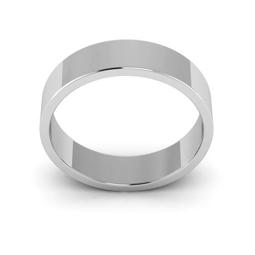 14K White Gold 5mm flat wedding band - DELLAFORA