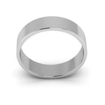 14K White Gold 5mm flat wedding band - DELLAFORA