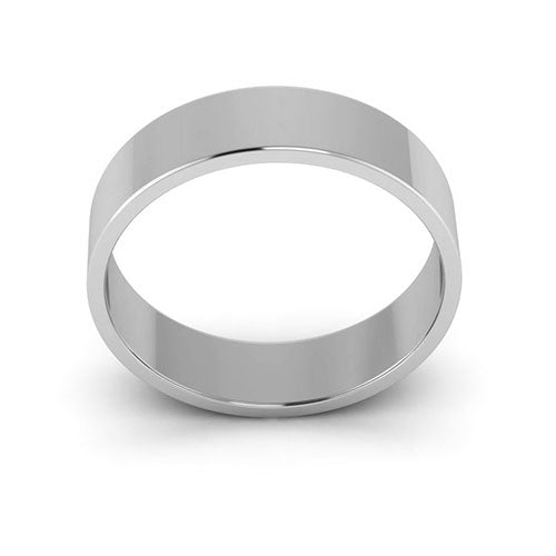 14K White Gold 5mm flat wedding band - DELLAFORA