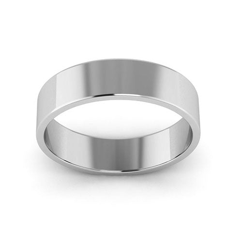 14K White Gold 5mm flat wedding band - DELLAFORA