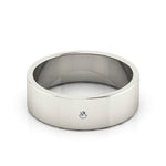 14K White Gold 6mm flat diamond wedding band - DELLAFORA