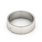 14K White Gold 6mm flat diamond wedding band - DELLAFORA