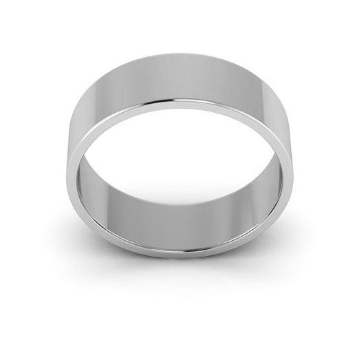 14K White Gold 6mm flat wedding band - DELLAFORA