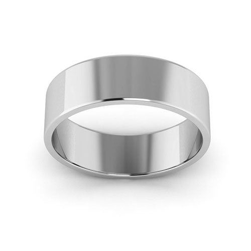 14K White Gold 6mm flat wedding band - DELLAFORA