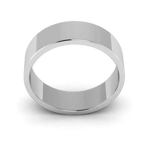 14K White Gold 6mm flat wedding band - DELLAFORA