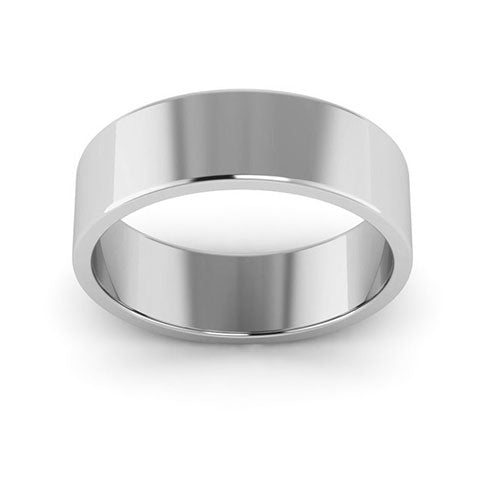 14K White Gold 6mm flat wedding band - DELLAFORA