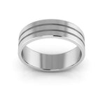 14K White Gold 6mm rigged flat wedding band - DELLAFORA