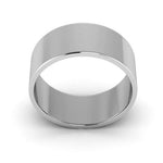 14K White Gold 8mm flat wedding band - DELLAFORA