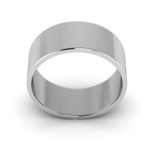 14K White Gold 8mm flat wedding band - DELLAFORA