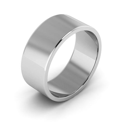 14K White Gold 8mm flat wedding band - DELLAFORA
