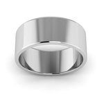 14K White Gold 8mm flat wedding band - DELLAFORA